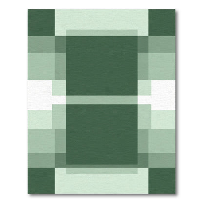 Emerald Green Abstract Block Overlay Rug