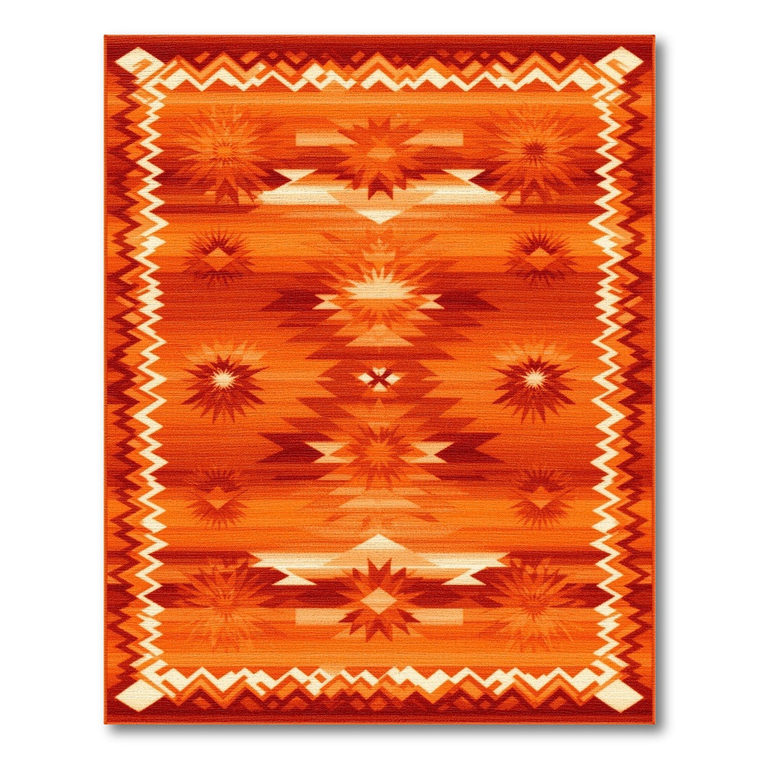 Southwestern Orange Southwestern Starburst Area Rug