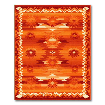 Southwestern Orange Southwestern Starburst Area Rug