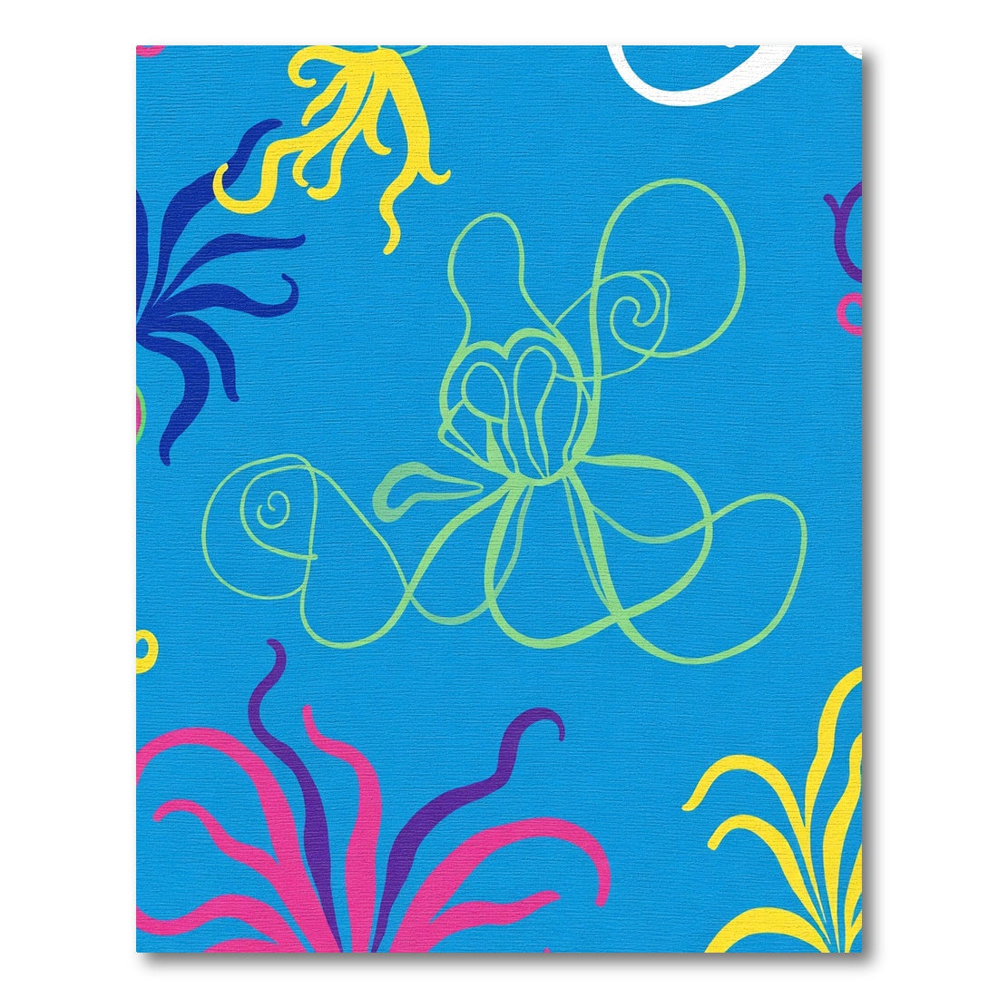 Whimsical Blue Coral Scape Rug