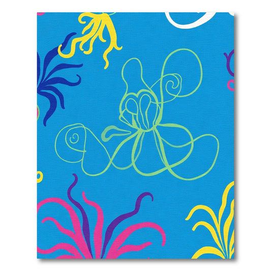 Whimsical Blue Coral Scape Rug