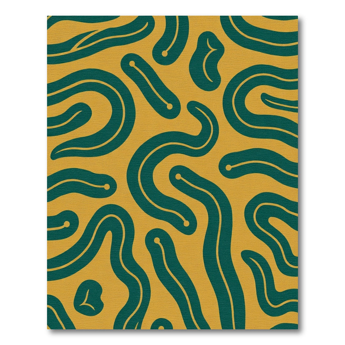 Bold Teal Swirls Amber Abstract Rug