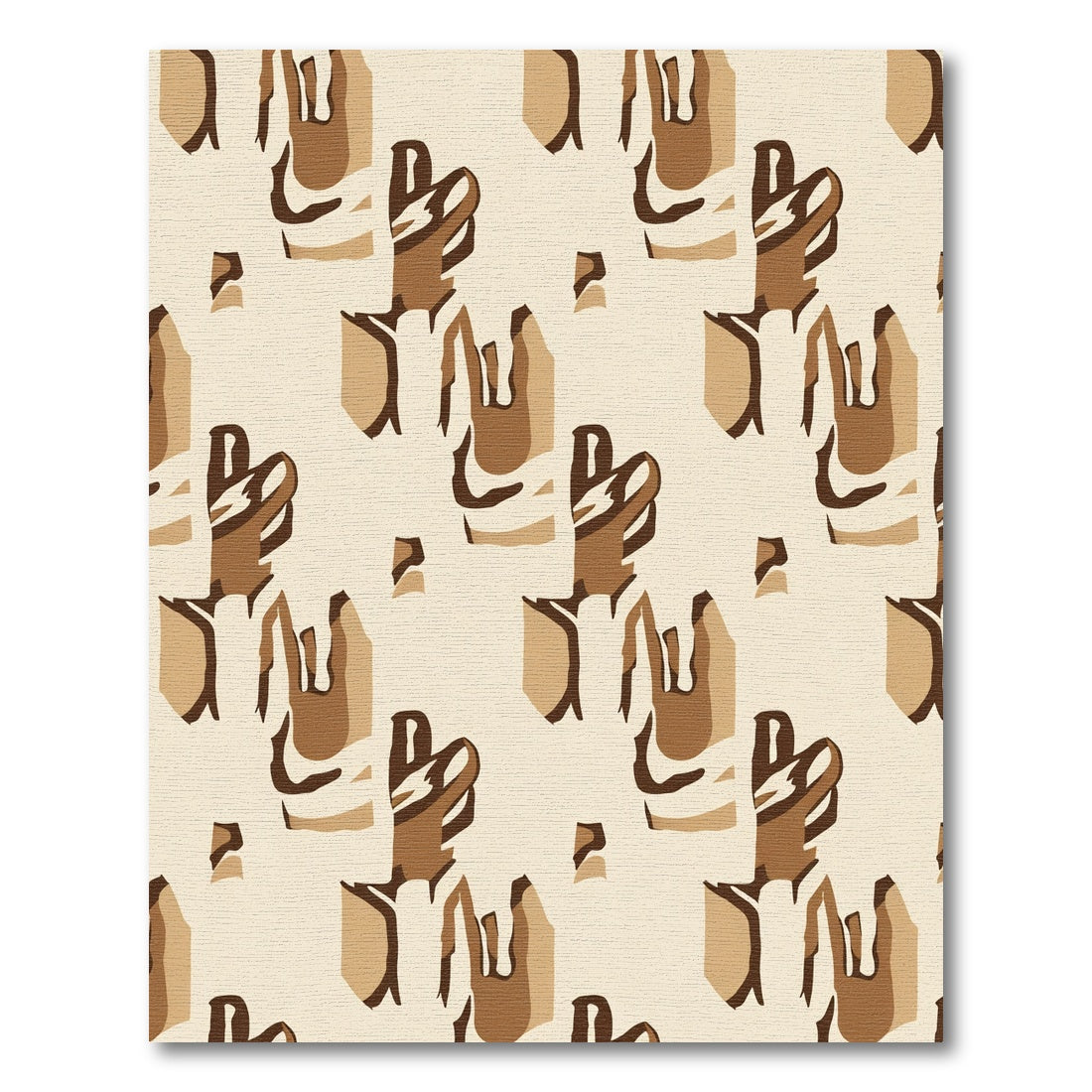 Abstract Brown Tonal Landscape Rug