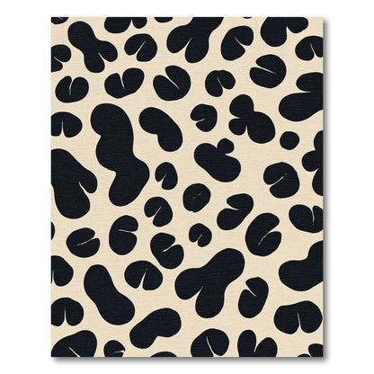 Black Cow Spotted Ochre Composition Rug