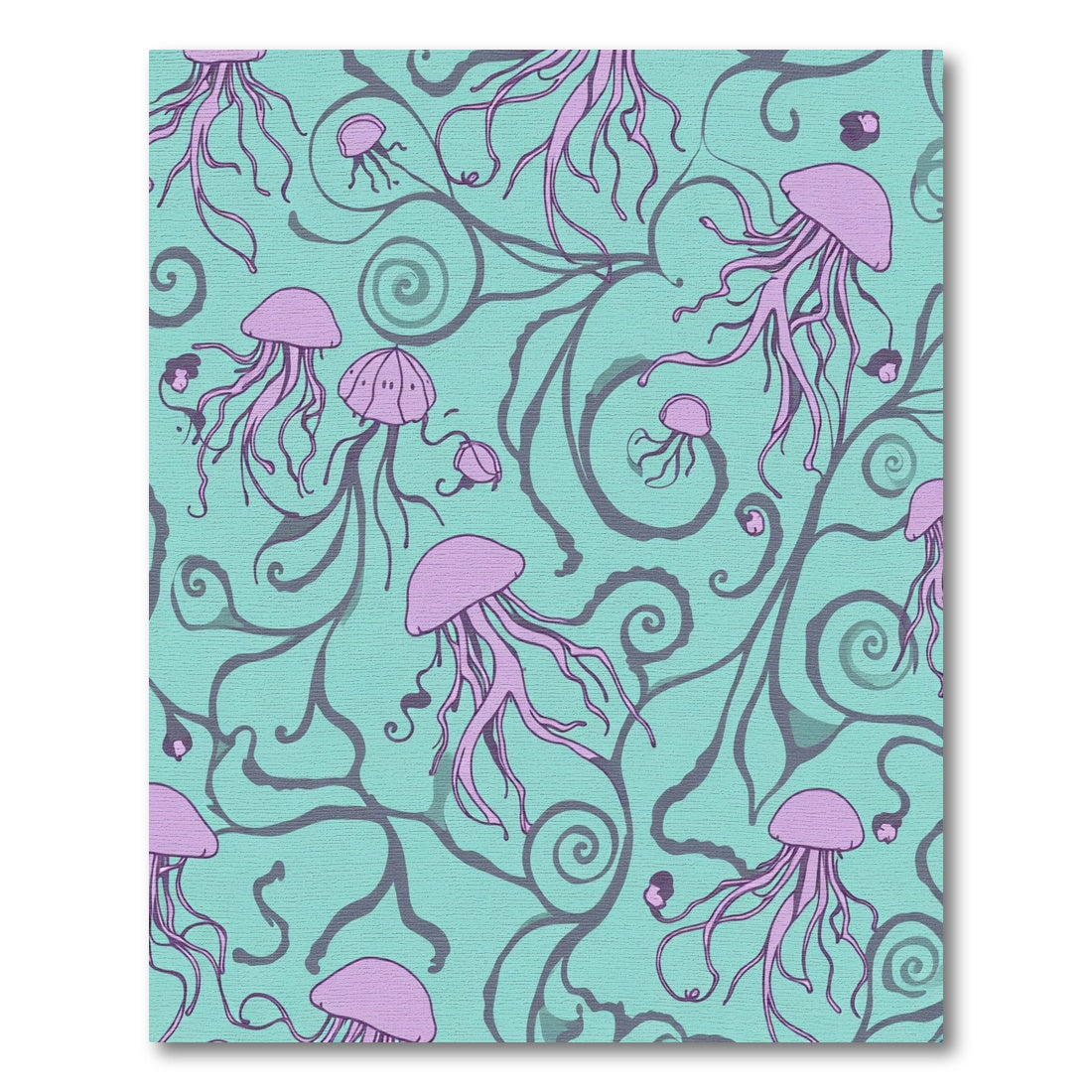 Purple Jellyfish Teal Swirls Rug