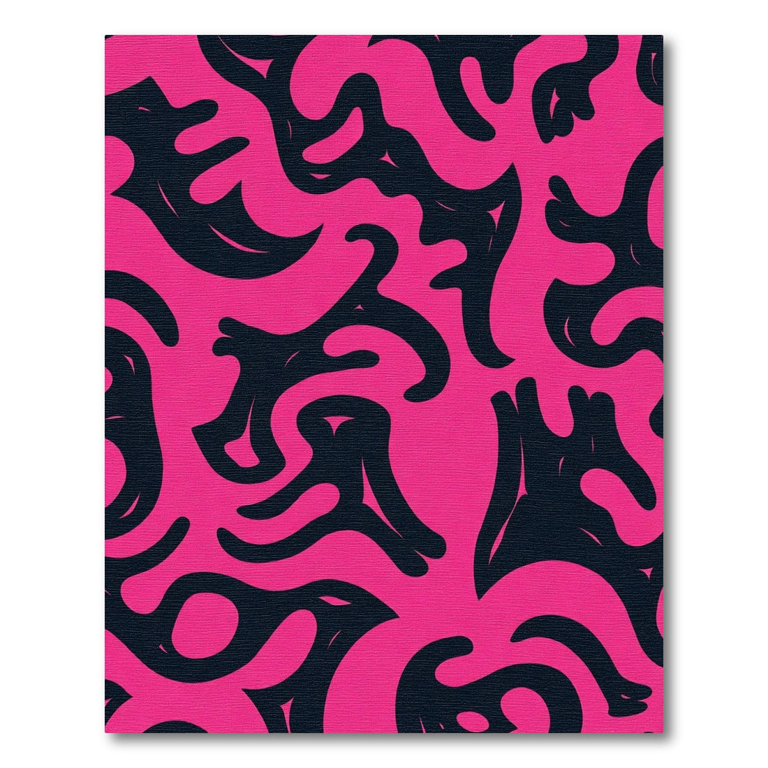 Vibrant Pink Abstract Organic Shapes Rug
