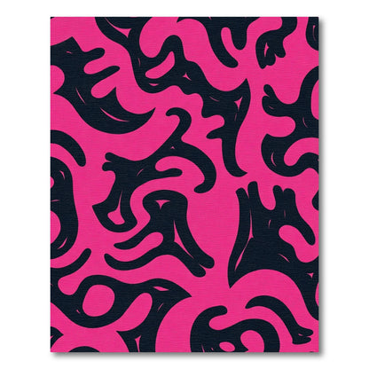 Vibrant Pink Abstract Organic Shapes Rug