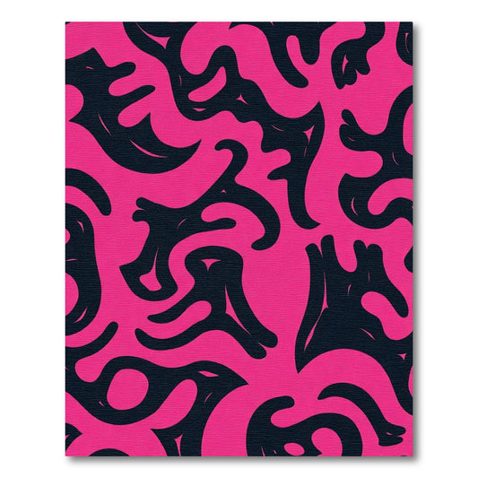 Vibrant Pink Abstract Organic Shapes Rug