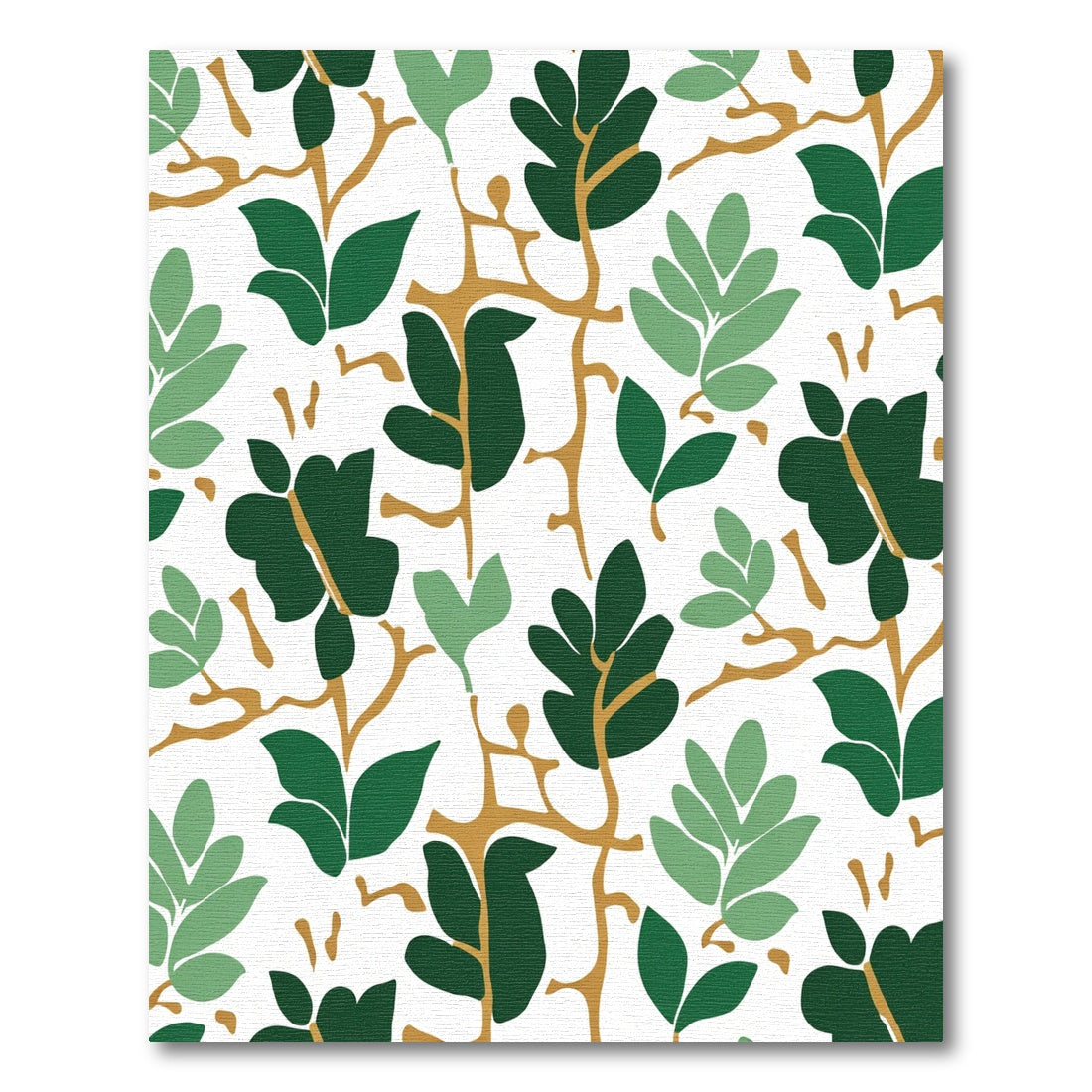 Gilded Branches Green Leaf Medley Rug