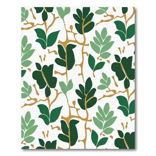 Gilded Branches Green Leaf Medley Rug