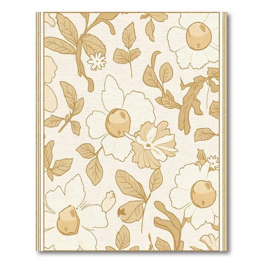 Cream Botanical Blossom Garden Rug
