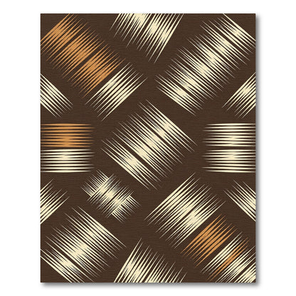 Tan Brushstroke Square Composition Rug
