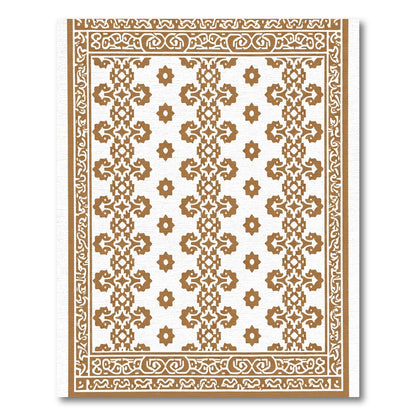 Antique Gold Intricate Medallion Border Rug