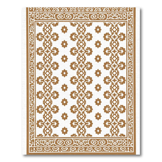 Antique Gold Intricate Medallion Border Rug