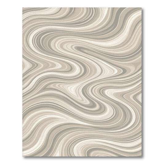 Beige Wavy Swirl Abstract Area Rug