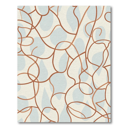 Terracotta Abstract Organic Swirl Rug