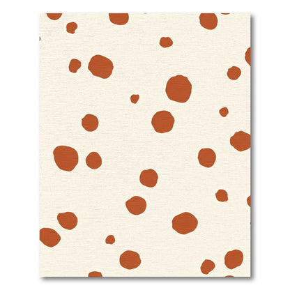Cream Orange Polka Dot Scatter Rug