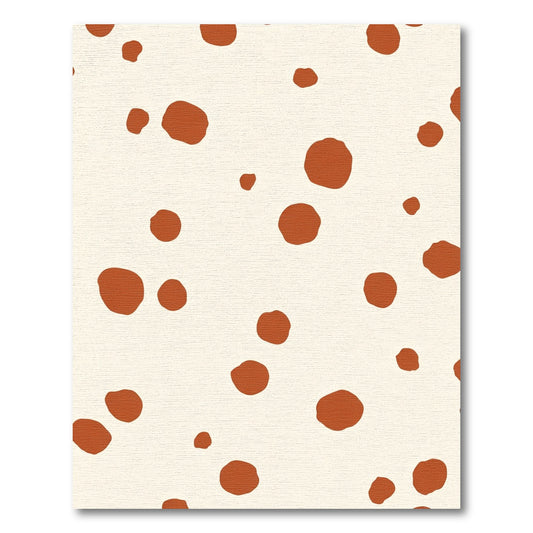 Cream Orange Polka Dot Scatter Rug