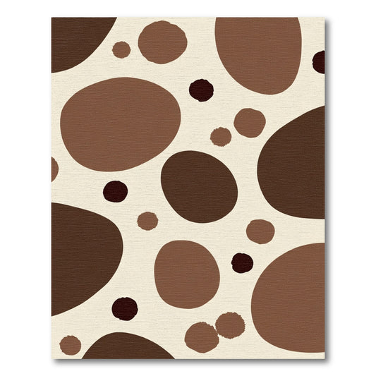 Brown Polka Dot Organic Shape Rug