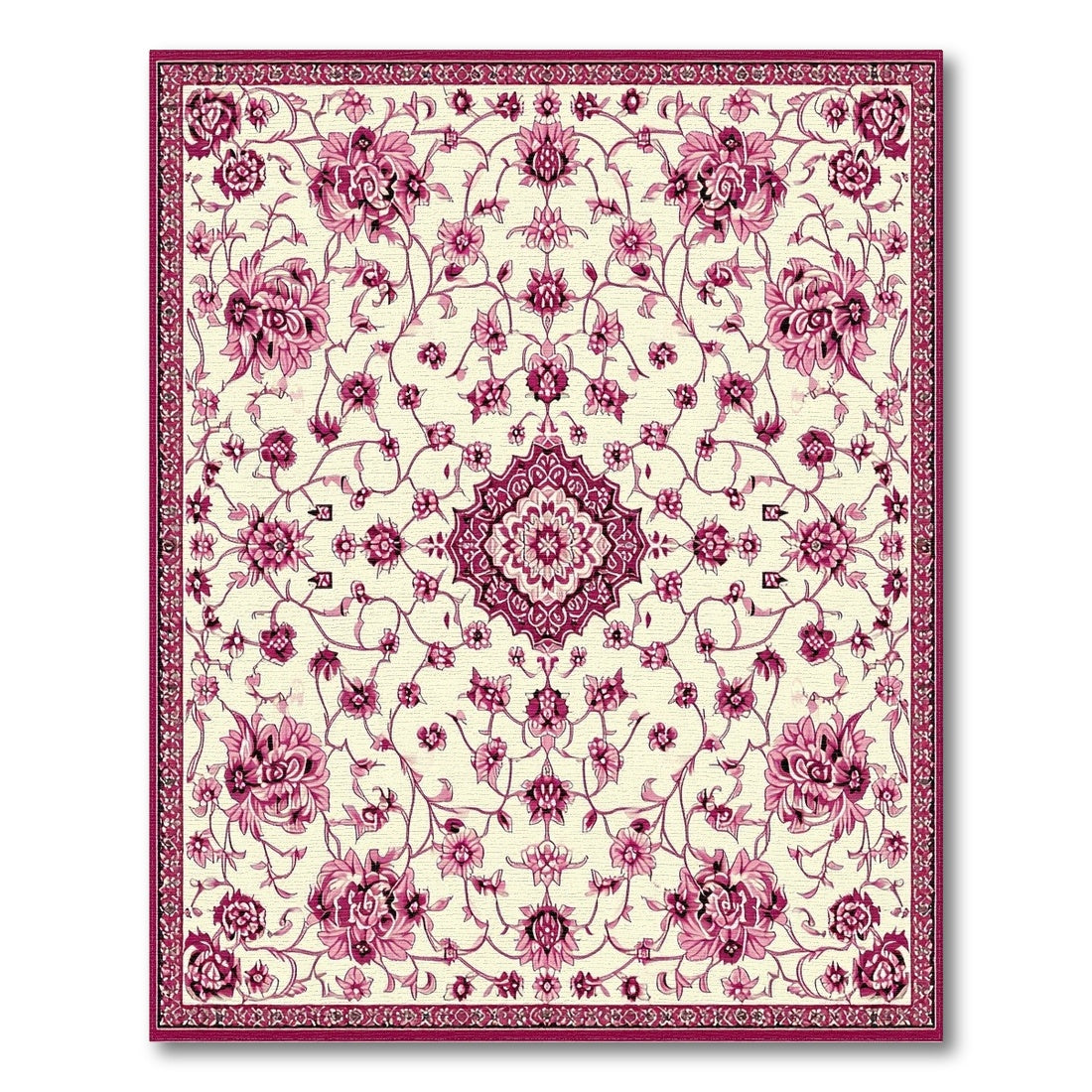 Pink Floral Medallion Vintage No. 10 Area Rug