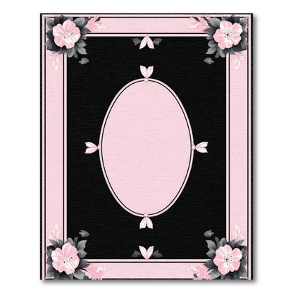Pink Floral Vintage Oval Area Rug