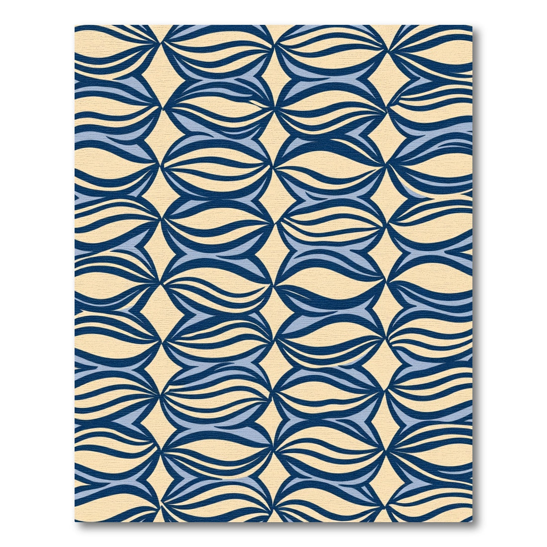 Navy Blue Cream Organic Wave Rug