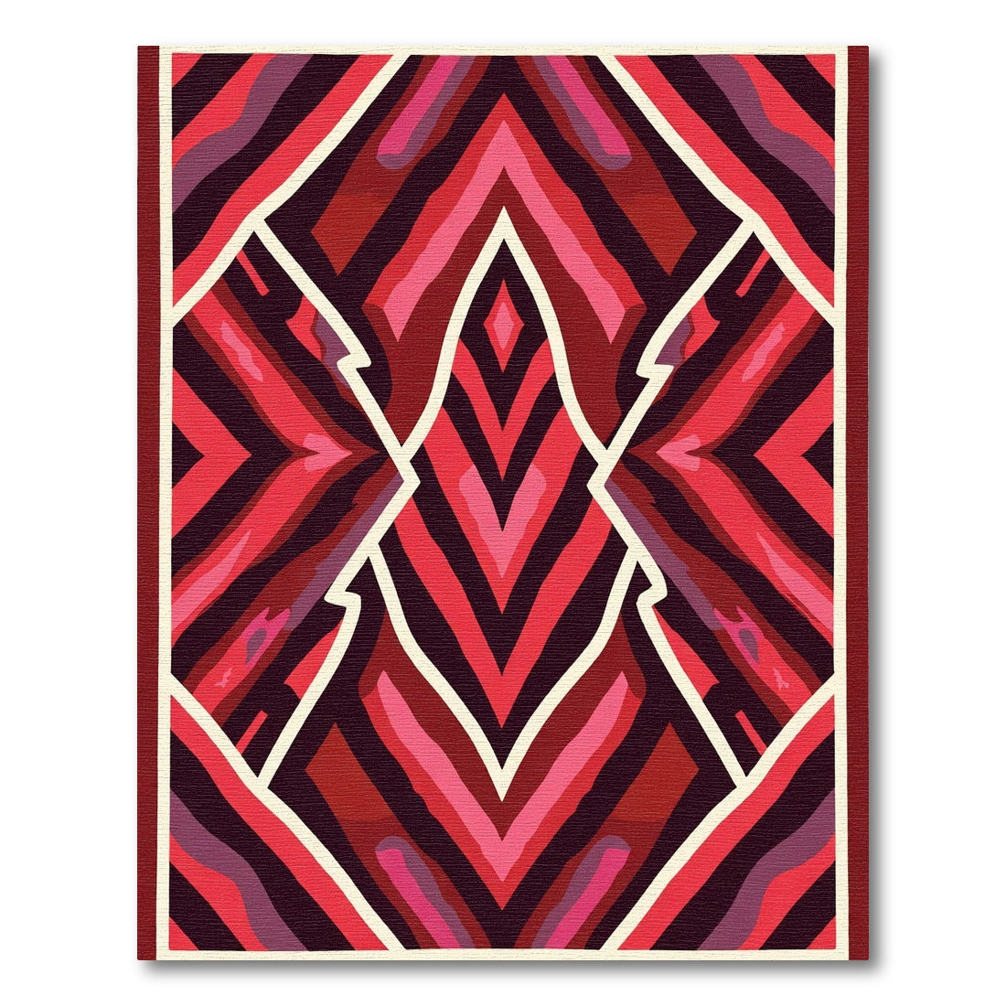 Crimson Diamond Chevron Composition Rug