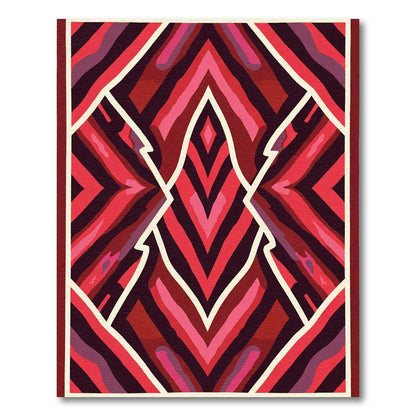 Crimson Diamond Chevron Composition Rug
