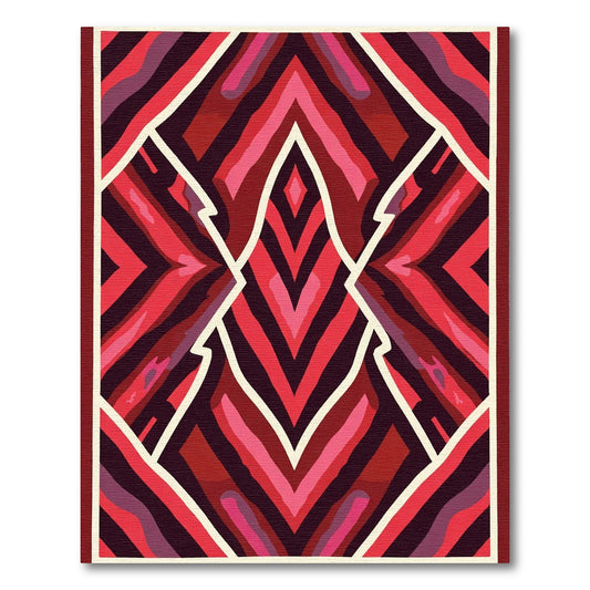 Crimson Diamond Chevron Composition Rug