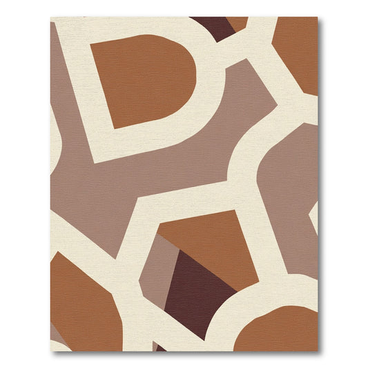 Earthy Clay Abstract Geometric Overlay Rug