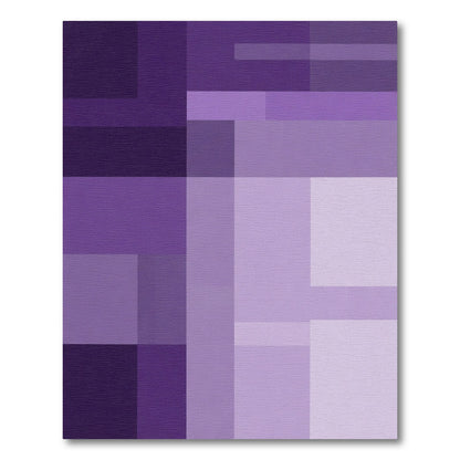 Deep Lavender Abstract Geometric Blocks Rug