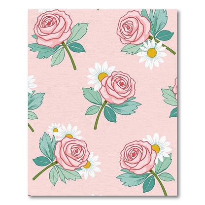 Pink Rose Daisy Garden Delight Rug