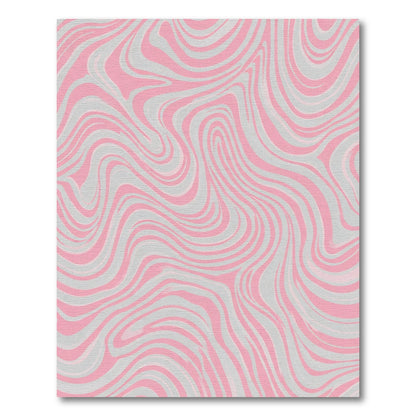 Pink Gray Swirl Marble Rug