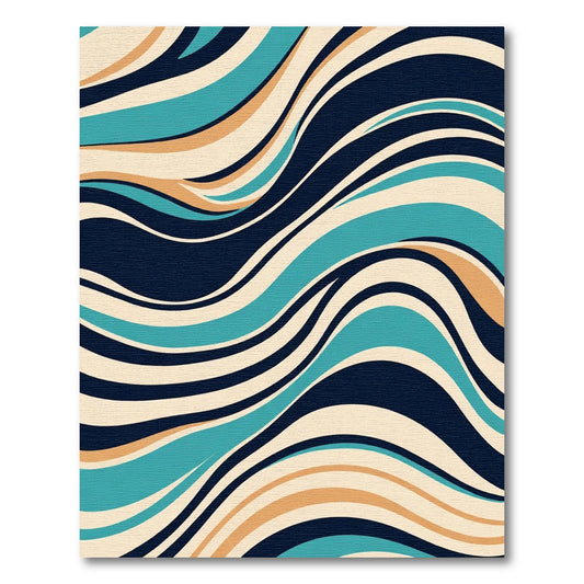 Navy Ocean Swirl Abstract Rug