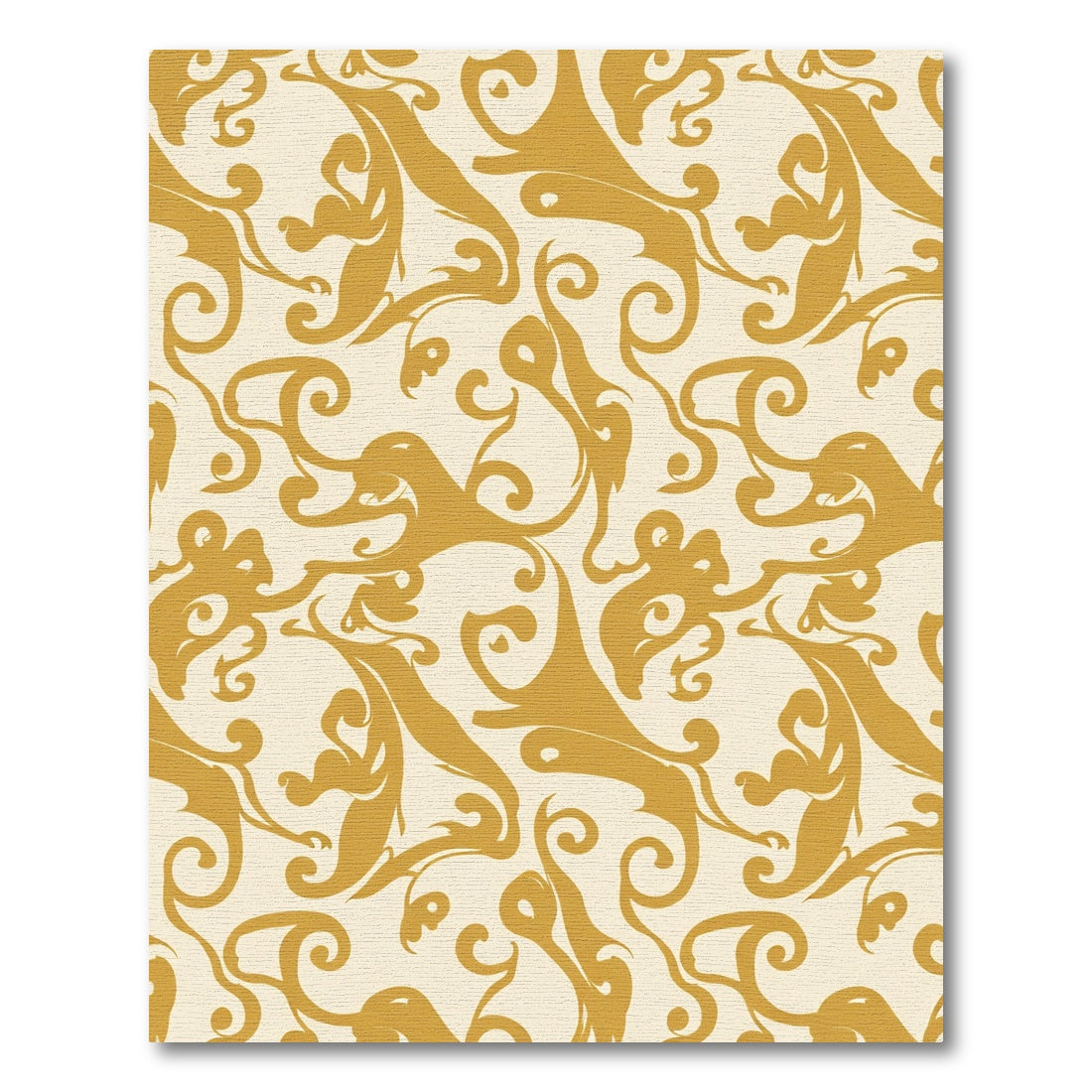 Golden Ochre Swirl Abstract Rug