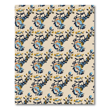 Chic Beige Abstract Floral Sprigs Rug