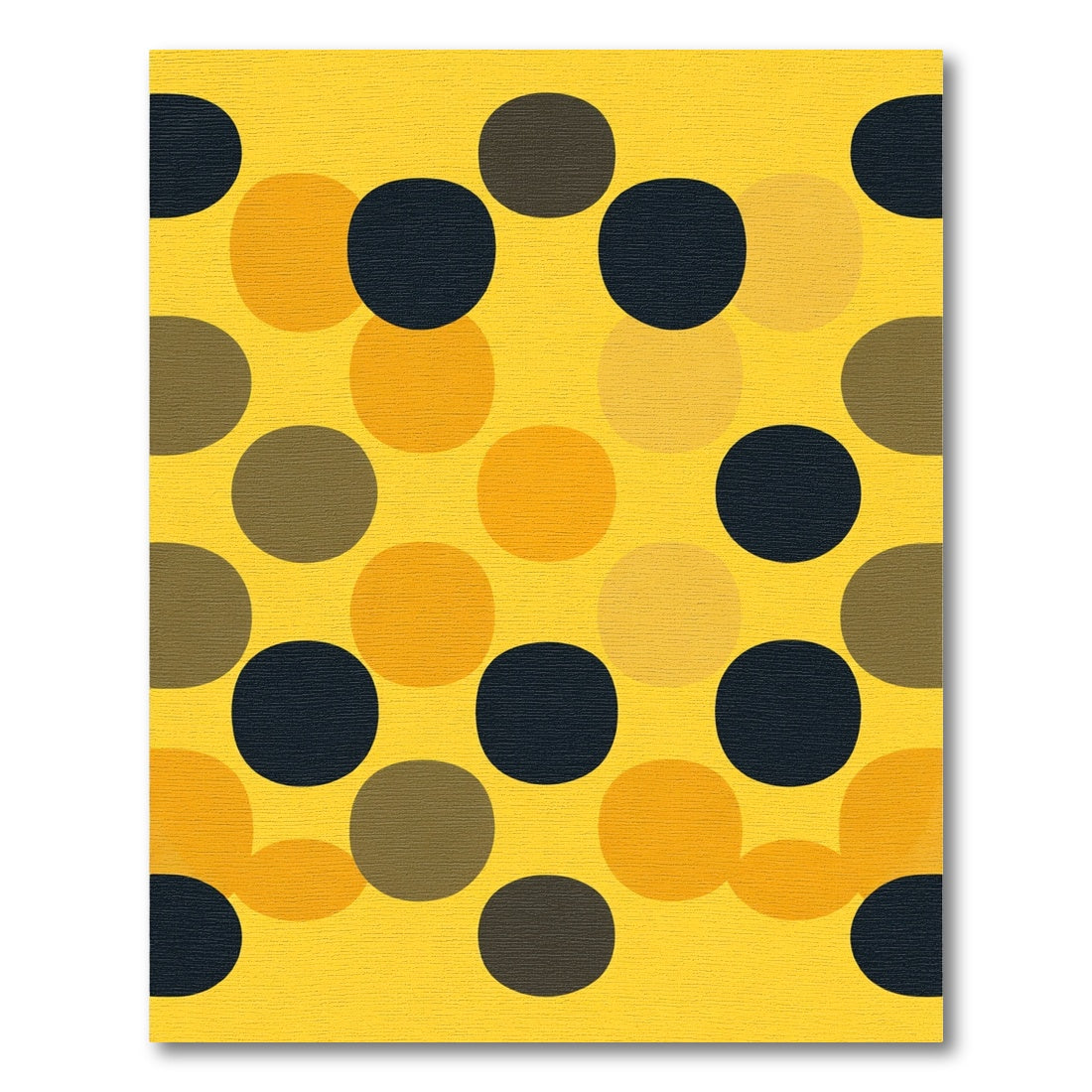 Yellow Polka Dot Circles Rug