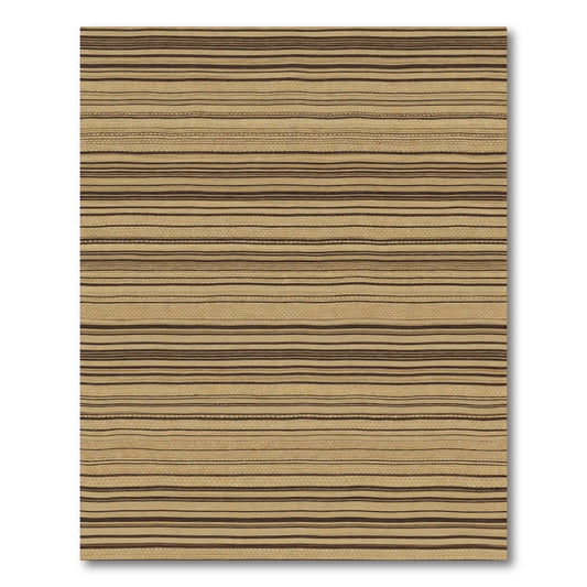 Earthy Brown Tan Horizontal Stripe Rug