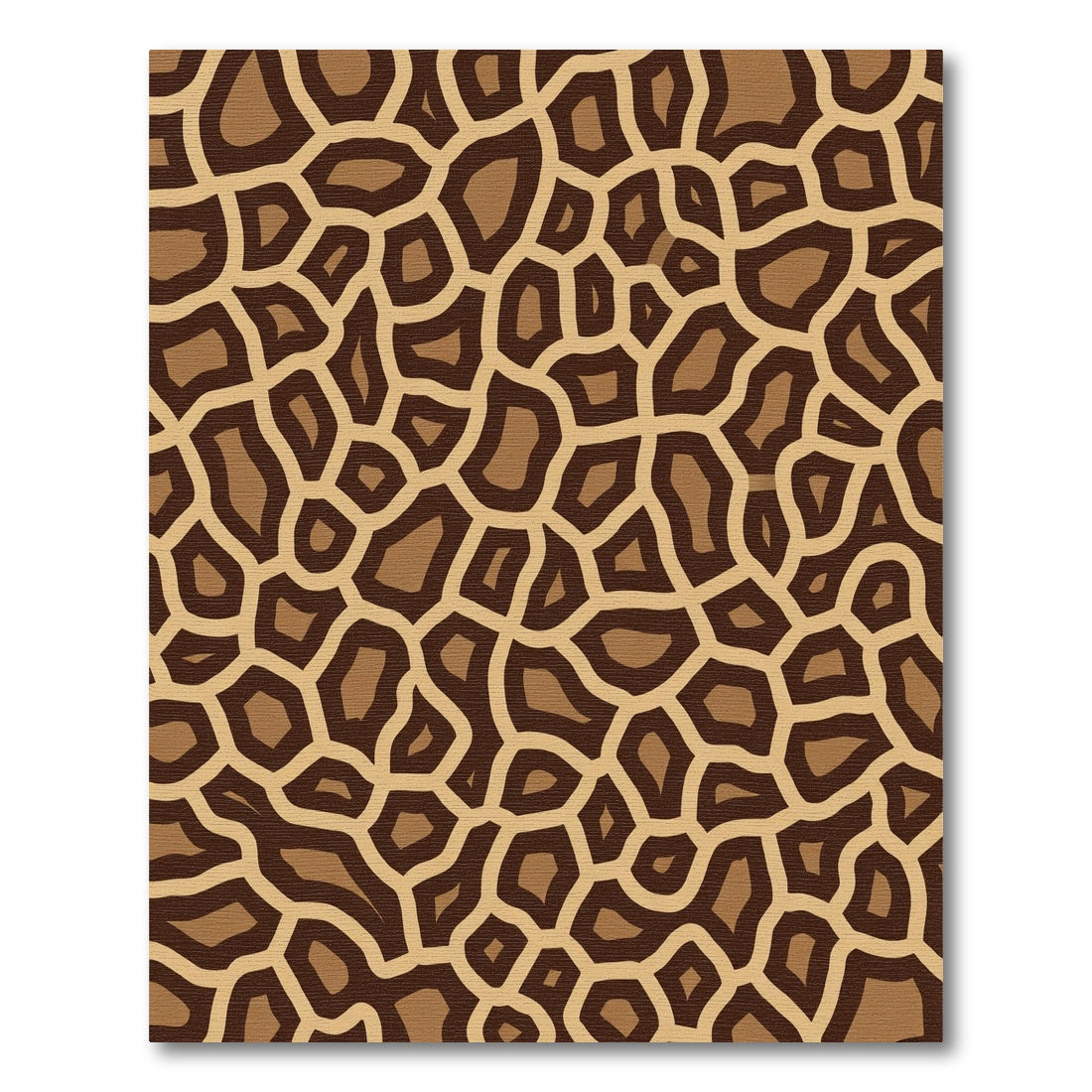 Brown Giraffe Print Patchwork Rug