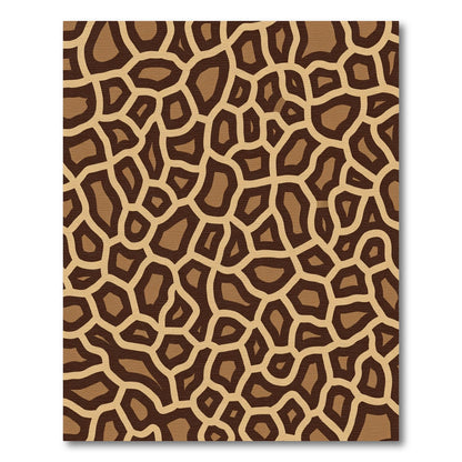 Brown Giraffe Print Patchwork Rug
