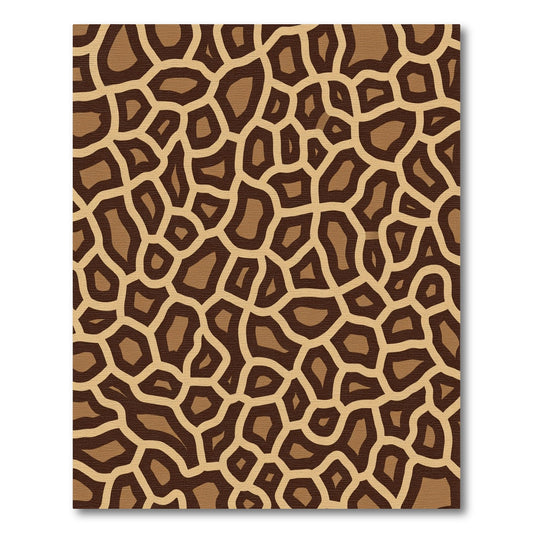 Brown Giraffe Print Patchwork Rug