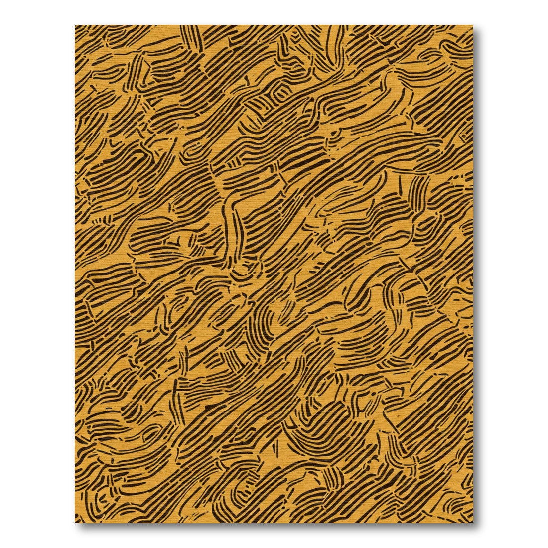 Amber Abstract Curving Lines Rug