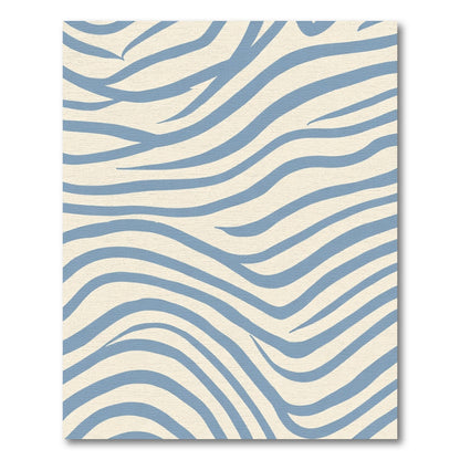 Soft Blue Zebra Stripes Rug