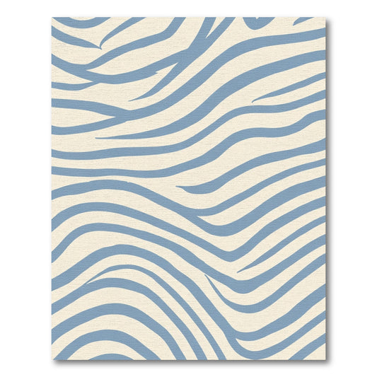 Soft Blue Zebra Stripes Rug