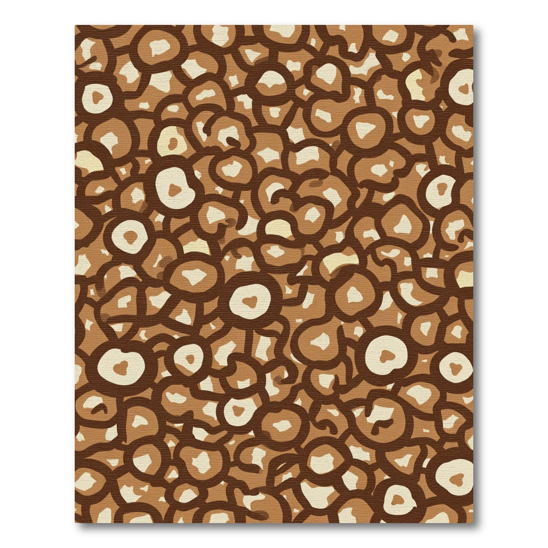 Brown Textured Circles Abstract Composition Rug