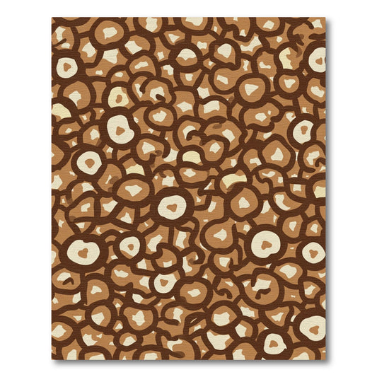Brown Textured Circles Abstract Composition Rug