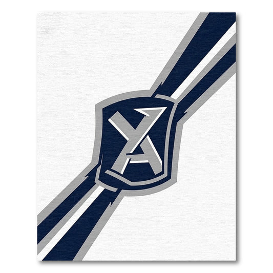 Navy White Crest Angled Lines Rug