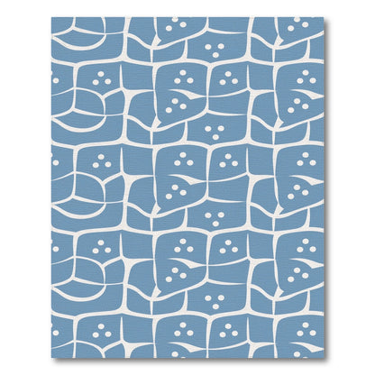 Blue Geometric Washable Area Rug