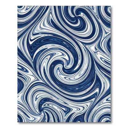 Blue and Teal Blue Marble Swirl Abstract Area Rug