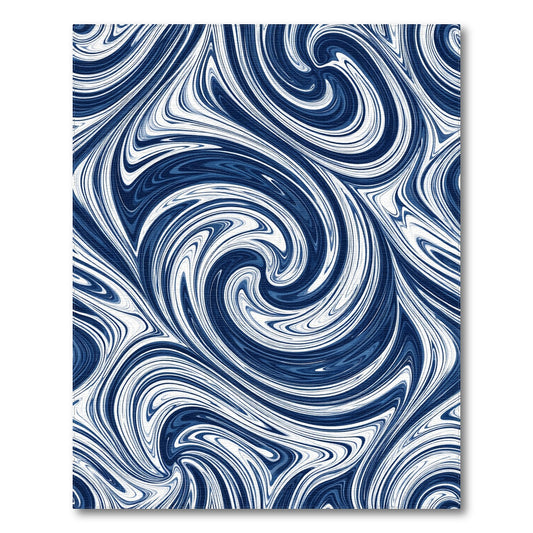Blue and Teal Blue Marble Swirl Abstract Area Rug